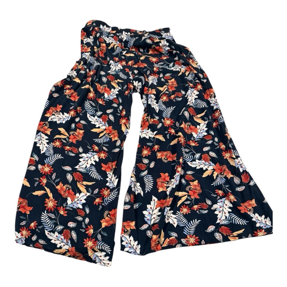 Jaase Floral Leaves Sequin Elastic Band Wide Bell Botttom Hippie Pants XS ARA - Picture 2 of 6